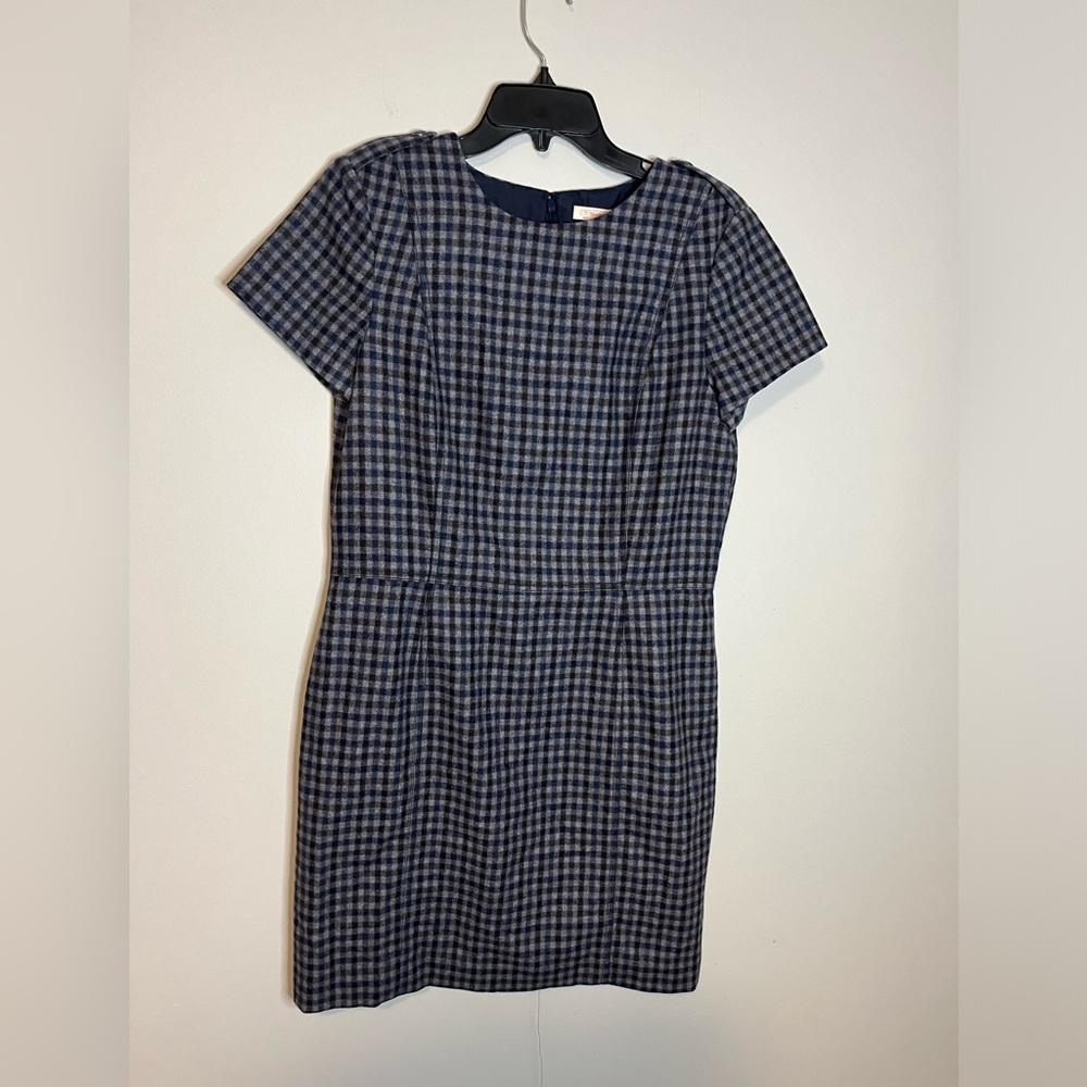 Brooks Brothers Womens Wool Blend Gingham Check Business Dress Size 12